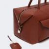 Große Boston-Tasche aus Leder mit Taschen, rostfarben Große Boston-Tasche aus Leder mit Taschen, rostfarben