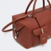 Große Boston-Tasche aus Leder mit Taschen, rostfarben Große Boston-Tasche aus Leder mit Taschen, rostfarben