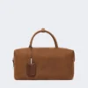 Große Boston-Tasche aus Nubukleder, dunkelbraun Große Boston-Tasche aus Nubukleder, dunkelbraun