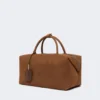 Große Boston-Tasche aus Nubukleder, dunkelbraun Große Boston-Tasche aus Nubukleder, dunkelbraun