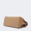 Große Handtasche aus Kaschmir und Leder, braun Große Handtasche aus Kaschmir und Leder, braun