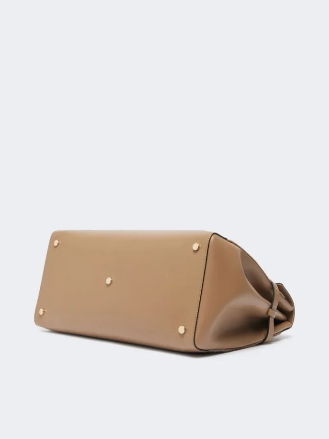 Große Handtasche aus Kaschmir und Leder, braun Große Handtasche aus Kaschmir und Leder, braun