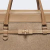 Große Handtasche aus Kaschmir und Leder, braun Große Handtasche aus Kaschmir und Leder, braun