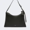 Große Handtasche aus mattem Leder, schwarz Große Handtasche aus mattem Leder, schwarz