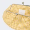 Große Pasticcino-Tasche aus Baumwoll-Gingham, gelb Große Pasticcino-Tasche aus Baumwoll-Gingham, gelb