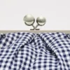 Große Pasticcino-Tasche aus Baumwoll-Gingham, ultramarinblau