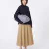 Große Pasticcino-Tasche aus Baumwoll-Gingham, ultramarinblau
