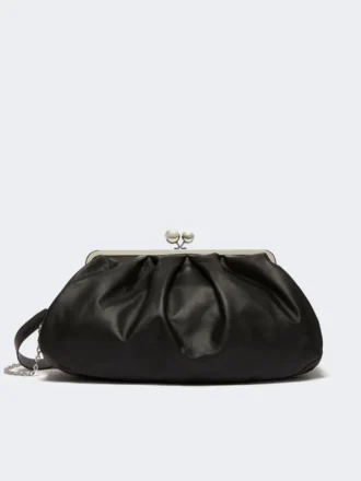 Große Pasticcino-Tasche aus Schafsleder, schwarz