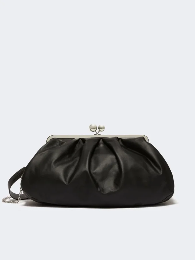 Große Pasticcino-Tasche aus Schafsleder, schwarz Große Pasticcino-Tasche aus Schafsleder, schwarz