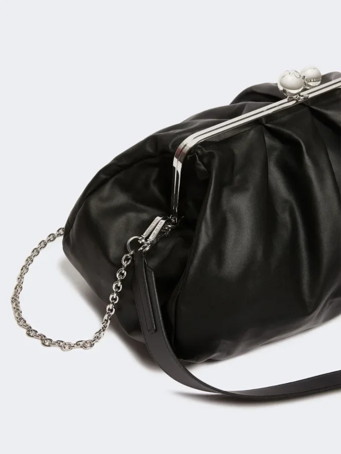 Große Pasticcino-Tasche aus Schafsleder, schwarz Große Pasticcino-Tasche aus Schafsleder, schwarz