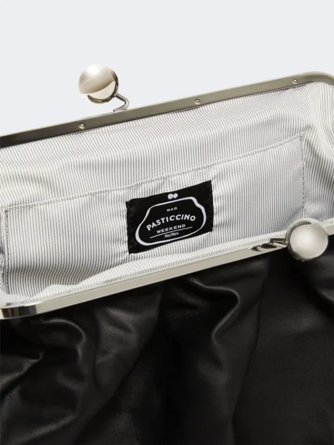 Große Pasticcino-Tasche aus Schafsleder, schwarz Große Pasticcino-Tasche aus Schafsleder, schwarz