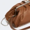 Große Pasticcino-Tasche aus Schafsleder, tabakfarben Große Pasticcino-Tasche aus Schafsleder, tabakfarben