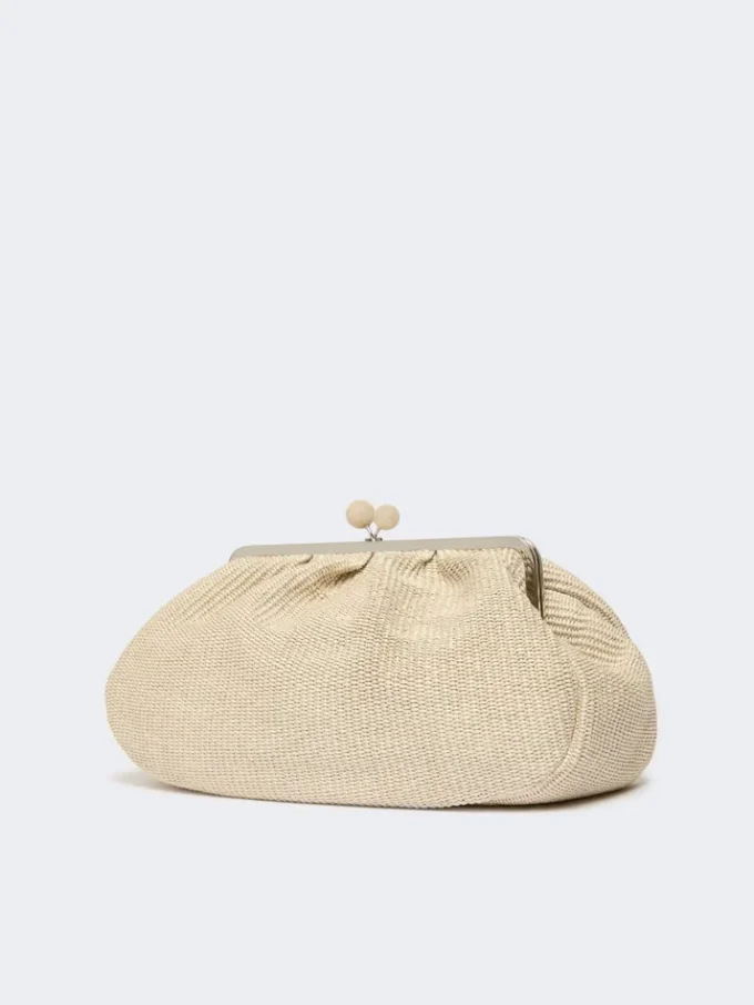 Große Pasticcino-Tasche in Raffia-Optik, taubengrau Große Pasticcino-Tasche in Raffia-Optik, taubengrau