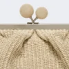 Große Pasticcino-Tasche in Raffia-Optik, taubengrau Große Pasticcino-Tasche in Raffia-Optik, taubengrau