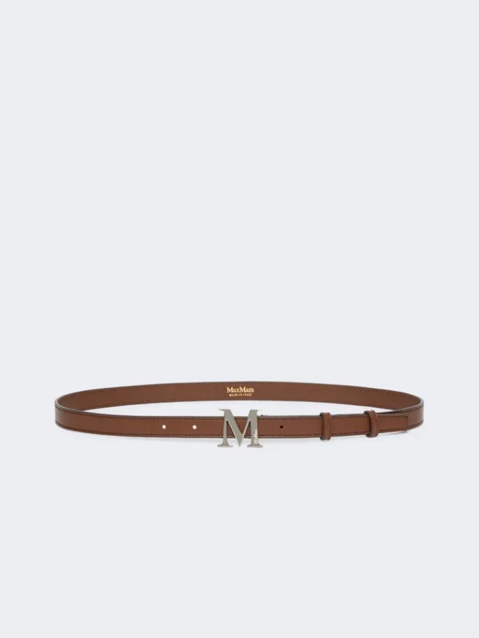 Gürtel aus Naturleder mit Monogramm, braun