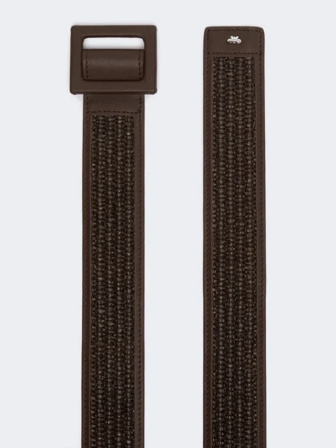 Gürtel in Raffia-Optik, dunkelbraun Gürtel in Raffia-Optik, dunkelbraun