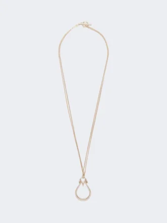 Halskette mit Monogramm-Anhänger, Gold