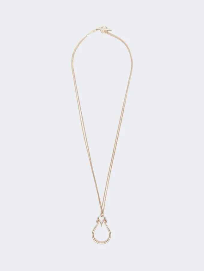 Halskette mit Monogramm-Anhänger, Gold Halskette mit Monogramm-Anhänger, Gold