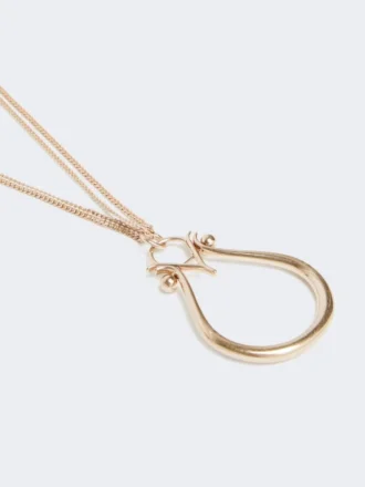 Halskette mit Monogramm-Anhänger, Gold