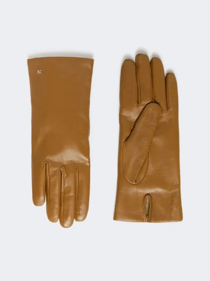 Handschuhe aus Nappaleder, tabakfarben Handschuhe aus Nappaleder, tabakfarben