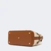 Handtasche aus Baumwoll-Canvas und Leder, puderfarben Handtasche aus Baumwoll-Canvas und Leder, puderfarben