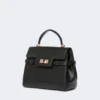 Handtasche aus glattem Leder, schwarz Handtasche aus glattem Leder, schwarz