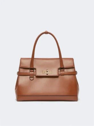 Handtasche aus Naturleder, bernsteinfarben