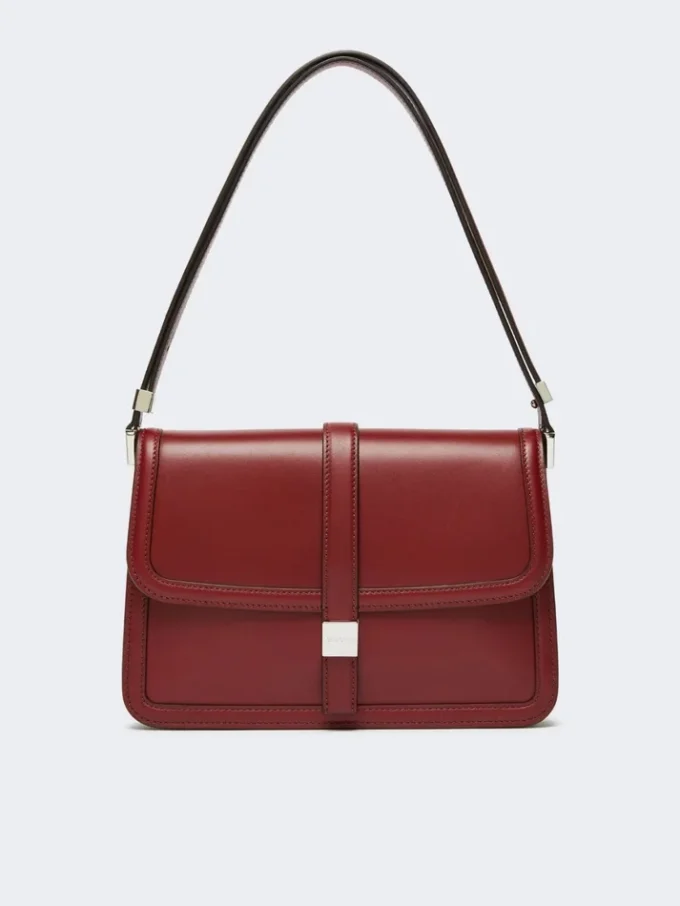 Handtasche aus Naturleder, bordeaux
