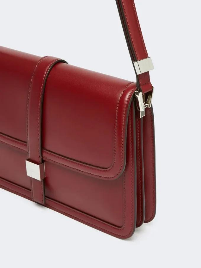Handtasche aus Naturleder, bordeaux