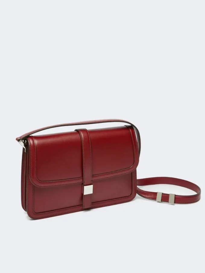 Handtasche aus Naturleder, bordeaux