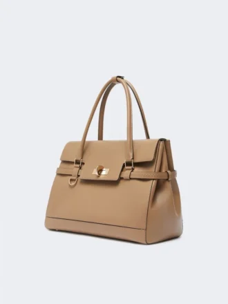 Handtasche aus Naturleder, Farbe: Mud