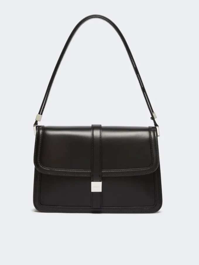 Handtasche aus Naturleder, schwarz Handtasche aus Naturleder, schwarz