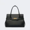 Handtasche aus Naturleder, schwarz Handtasche aus Naturleder, schwarz