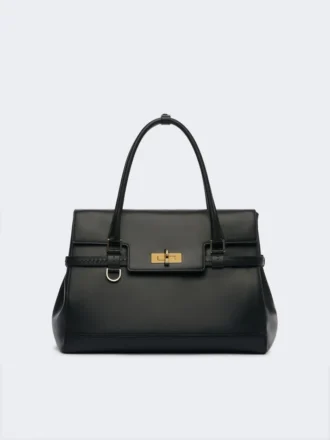 Handtasche aus Naturleder, schwarz