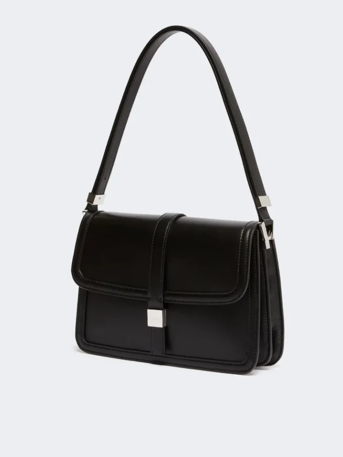 Handtasche aus Naturleder, schwarz Handtasche aus Naturleder, schwarz