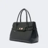 Handtasche aus Naturleder, schwarz Handtasche aus Naturleder, schwarz