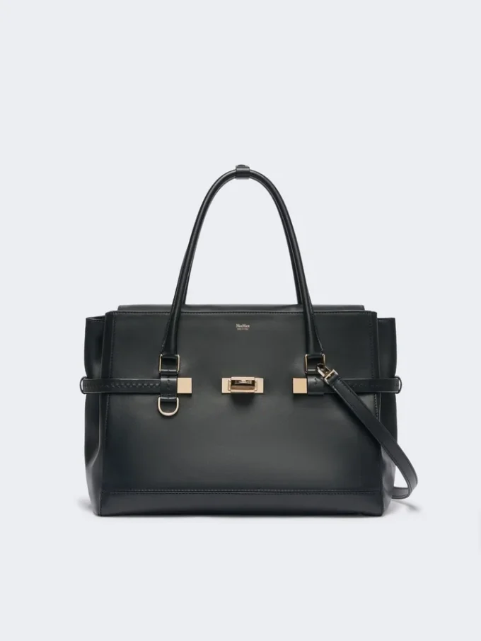 Handtasche aus Naturleder, schwarz Handtasche aus Naturleder, schwarz