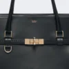 Handtasche aus Naturleder, schwarz Handtasche aus Naturleder, schwarz