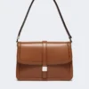 Handtasche aus Naturleder, tabakfarben