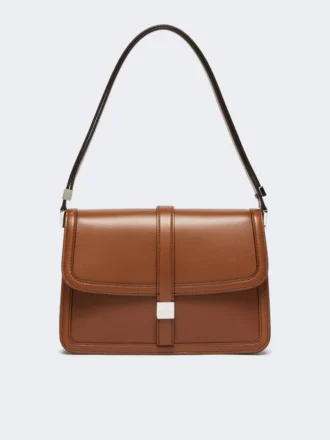 Handtasche aus Naturleder, tabakfarben