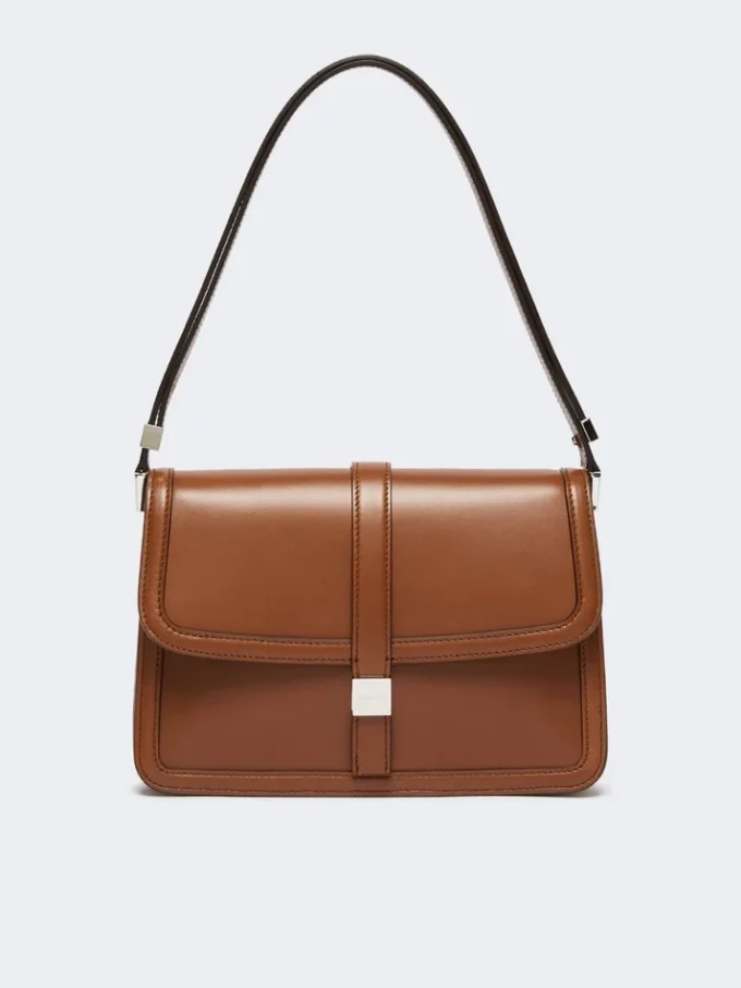 Handtasche aus Naturleder, tabakfarben