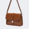 Handtasche aus Naturleder, tabakfarben