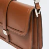 Handtasche aus Naturleder, tabakfarben