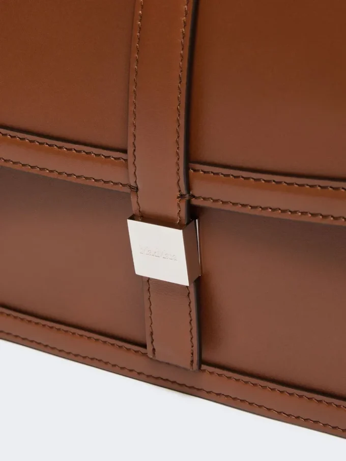 Handtasche aus Naturleder, tabakfarben