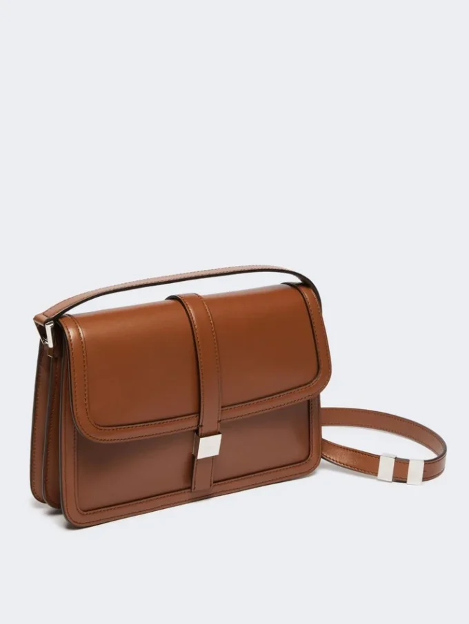 Handtasche aus Naturleder, tabakfarben