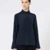 Hemd aus Seiden-Crêpe de Chine, ultramarinblau Hemd aus Seiden-Crêpe de Chine, ultramarinblau