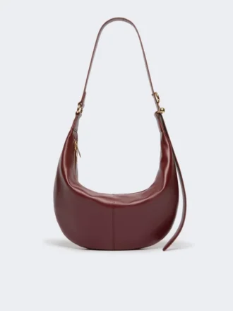 Hobo-Tasche aus Nappaleder, bordeaux