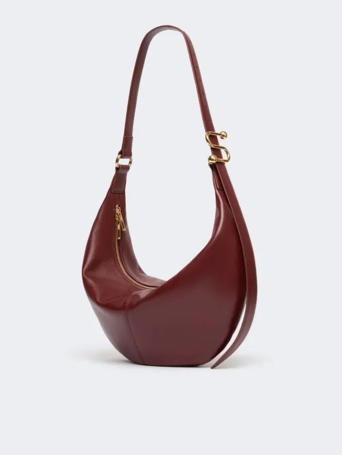 Hobo-Tasche aus Nappaleder, bordeaux Hobo-Tasche aus Nappaleder, bordeaux