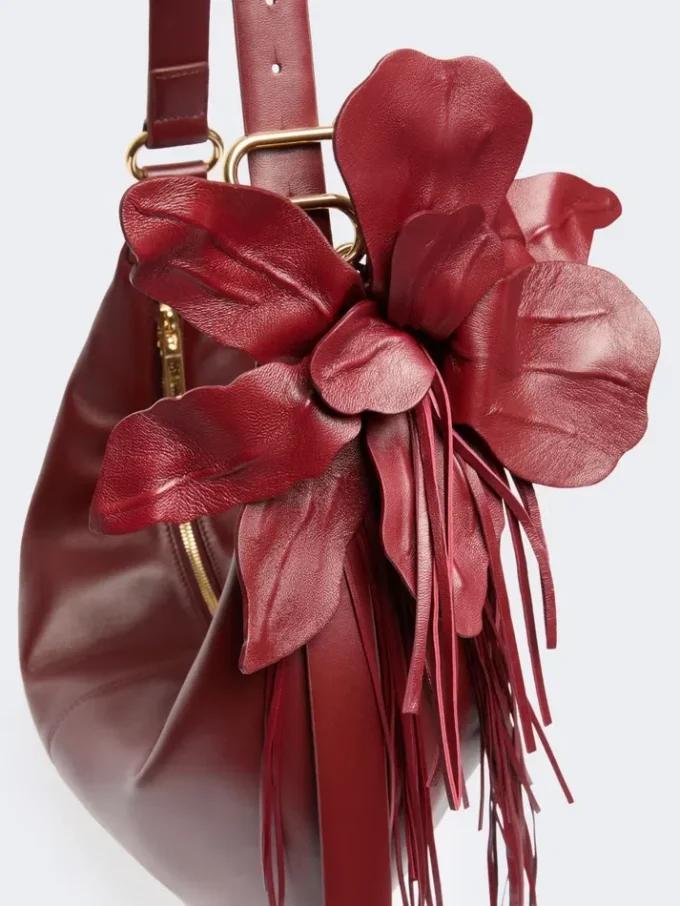 Hobo-Tasche aus Nappaleder, bordeaux Hobo-Tasche aus Nappaleder, bordeaux