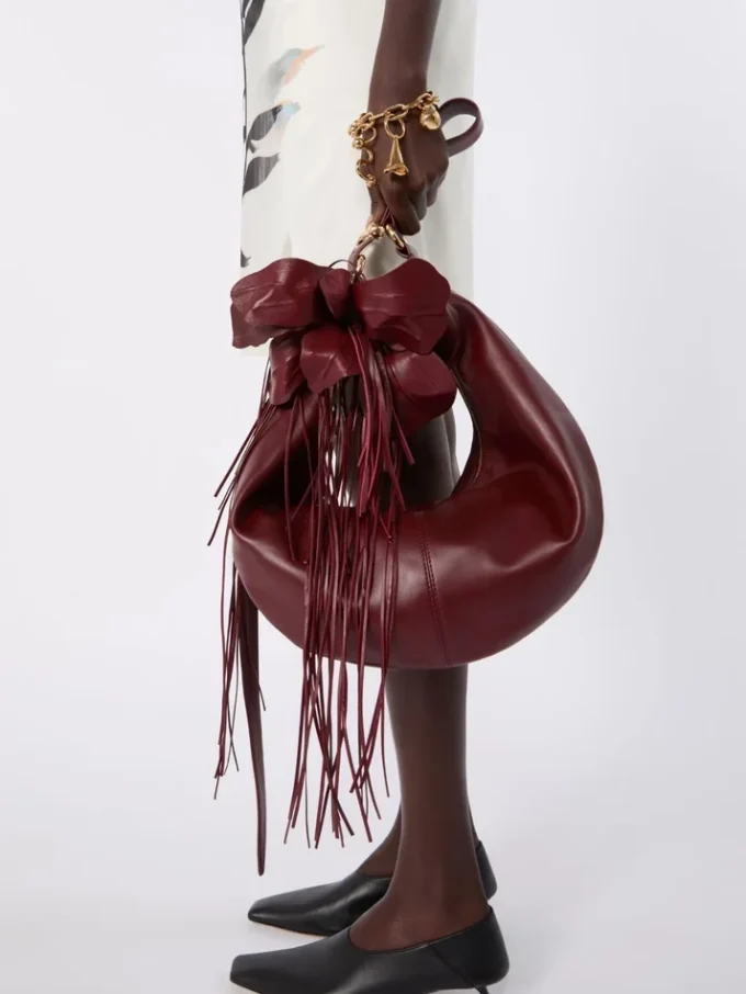 Hobo-Tasche aus Nappaleder, bordeaux Hobo-Tasche aus Nappaleder, bordeaux
